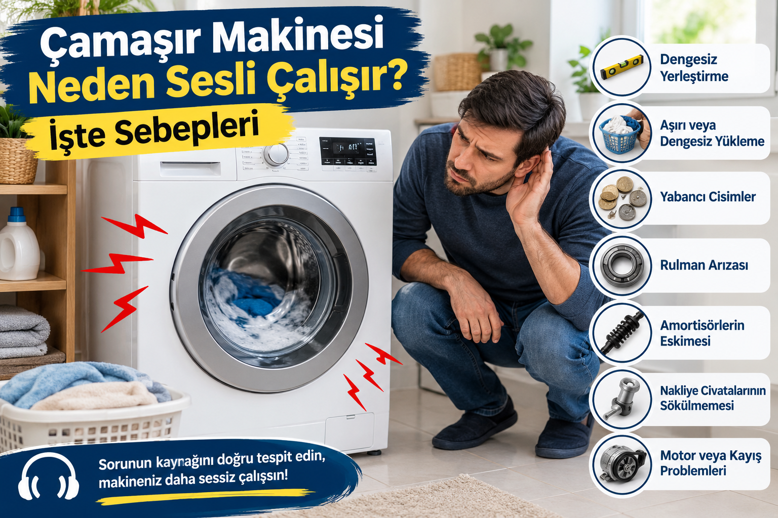 Çamaşır Makinesi Neden Sesli Çalışır? İşte Sebepleri Çamaşır Makinesi Neden Sesli Çalışır? İşte Sebepleri Çamaşır makineleri